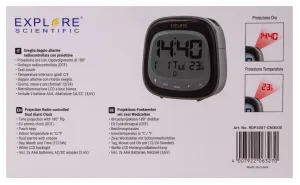 Часы цифровые Explore Scientific с проектором, черные, изображение 6