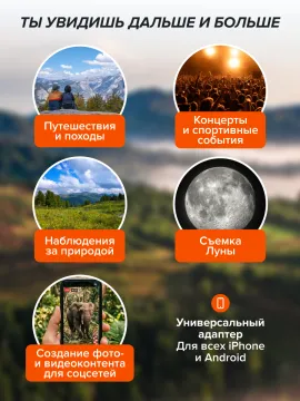 Набор с телекуляром для телефона Levenhuk Kelvin TLC50, изображение 18